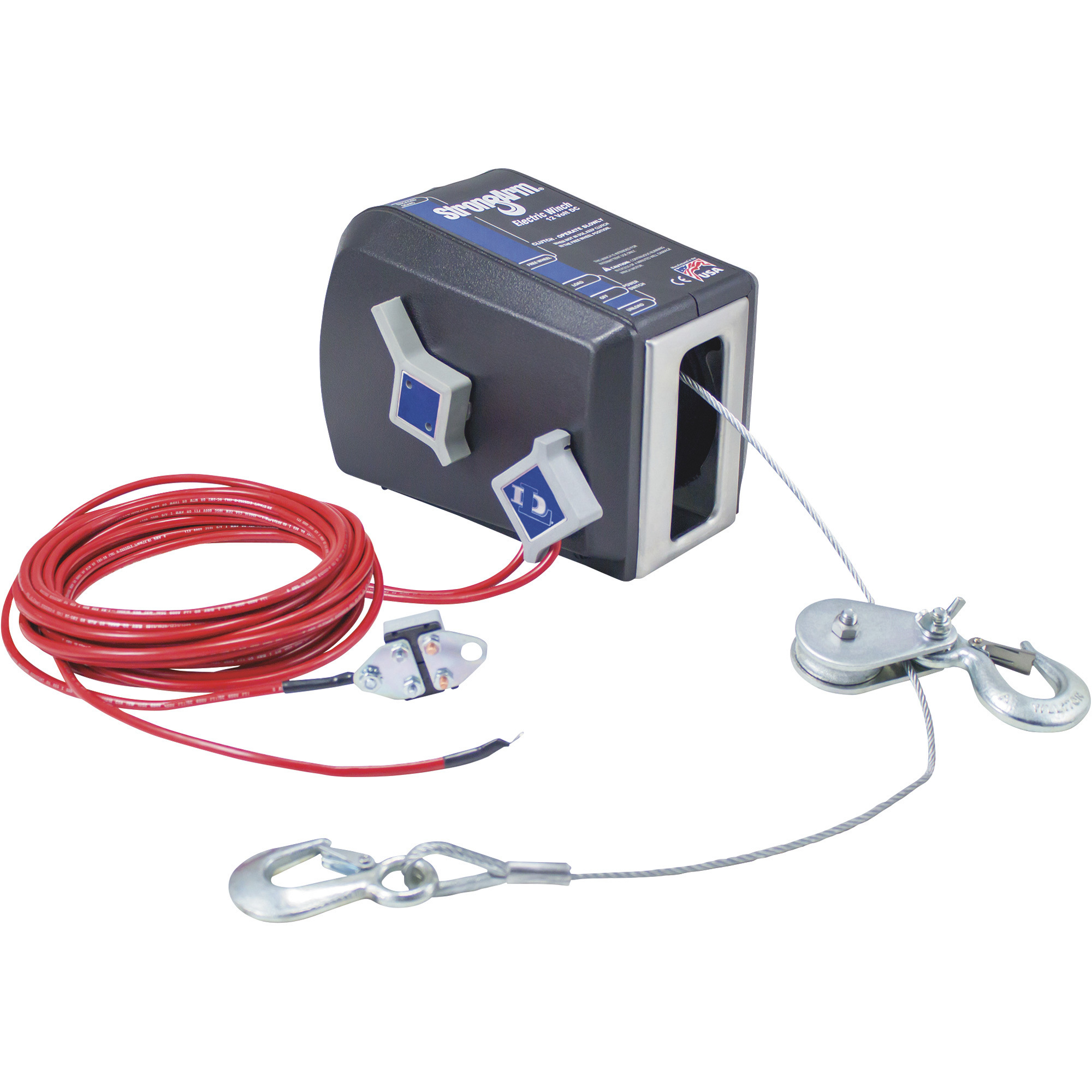 Dutton-Lainson StrongArm 12 Volt DC Powered Electric Winch, 2200-Lb. Capacity, Galvanized Aircraft Cable, Model# SA7000DC